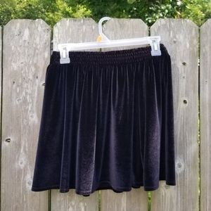 Urban Outfitters Ecote Black Faux Velvet Skirt